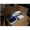 Image 3 : BOX OF CANDLE HOLDERS, CHRISTMAS PLATES AND BOX OF MODEMS