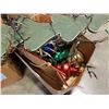 Image 4 : 3 BOXES OF CHRISTMAS ORNAMENTS AND WOOD XMAS TREE