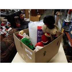 BOX OF CHRISTMAS DECOR - ANIMATED FIGURES