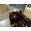 Image 3 : AMBER AND GREEN GLASS WHISKEY JUGS