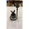 Image 5 : VINTAGE BRASS PEACOCK PERFUME BOTTLE, MOUSE CANDLESTICK AND CANNON FIGURE