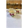Image 5 : STAFFORDSHIRE CUPS AND SAUCERS AND SADLER TEAPOT AND FLOW BLUE LIDDED TUREEN