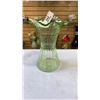 Image 2 : 5 PICES URANIUM GLASS 8 INCH TALL VASE AND 4 BOWLS