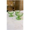 Image 6 : 5 PICES URANIUM GLASS 8 INCH TALL VASE AND 4 BOWLS