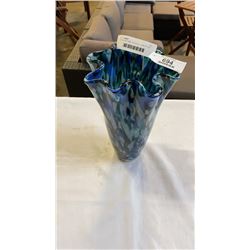 ART GLASS VASE 10 IN TALL - END OF DAY STYLE