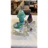 Image 1 : ART GLASS FIGURES AND ART GLASS TEALIGHT LAMP AND ART GLASS OIL LAMPS