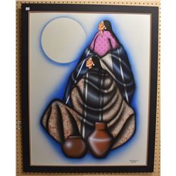 NATIVE AMERICAN KIOWA PAINTING BY ROBERT REDBIRD JR.