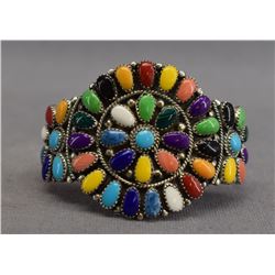 NATIVE AMERICAN NAVAJO SILVER BRACELET SIGNED J W