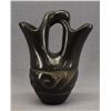 Image 2 : NATIVE AMERICAN SANTA CLARA POTTERY WEDDING VASE BY JANE AND STARR