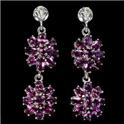 Natural  Rhodolite Garnet Earrings