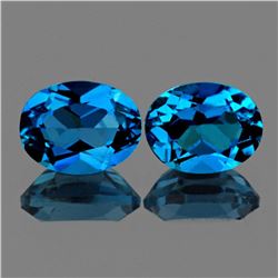 Natural  AAA London Blue Topaz Pair {Flawless-VVS1}