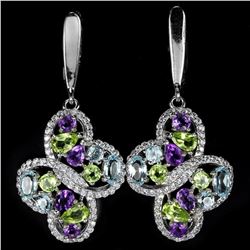 Natural Multi Gemstone Earrings