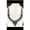 Image 1 : Tibet Hand Made Turquoise & Coral Necklace