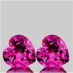 Natural Heart Hot Pink Topaz Pair{Flawless-VVS1}