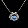 Image 3 : Beautiful 6.12 Ct Swiss Blue Topaz Diamond Pendant
