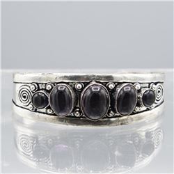 44 CT NATURAL AMETHYST CUFF BANGLE BRACLET