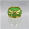 Image 1 : Carved Jade Ring Mounted in 14 kt Gold Overlay