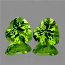 Natural Green Peridot Heart Pair - VVS