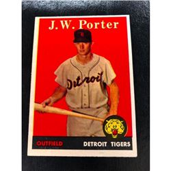 1958 Topps J.W. PORTER Low Numbered #32 DETROIT TIGERS