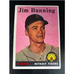 1958 TOPPS Baseball Card JIM BUNNING #115 Detroit Tigers HOF