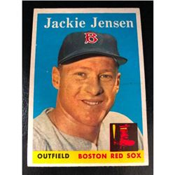 1958 Topps #130 Jackie Jensen Red Sox UER Baseball Card