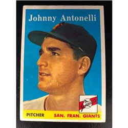 1958 Topps #152 Johnny Antonelli GIANTS Baseball Card