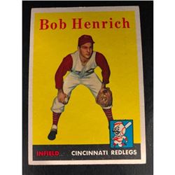 1958 Topps Baseball #134 Bob Henrich RC (Redlegs) Baseball Card