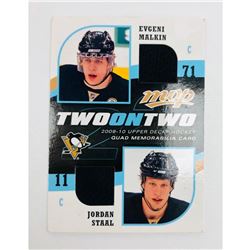 2009 Upper Deck MVP Hockey TwoOnTwo Quad Game Used Jersey Memorabilia - Mike Richards, Jeff Carter, 