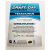 Image 2 : *AUTOGRAPHED* 2013 SP Authentic Draft Day Jersey Patch DDM-TV 12/35 Teuvo Teravainen Rookie Card
