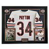 Image 1 : Walter Payton Signed 35x43 Custom Framed Jersey Inscribed "Sweetness", "Super Bowl XX" & "16,726"