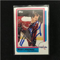 ROD LANGWAY SIGNED TOPPS HOCKEY CARD