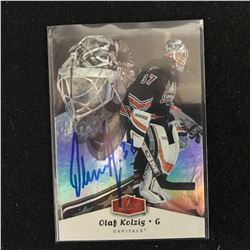 OLAF KOLZIG SIGNED FLEER SHOWCASE HOCKEY CARD