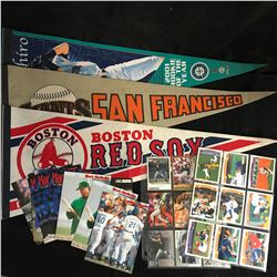 BASEBALL PENNANTS/ CARDS LOT