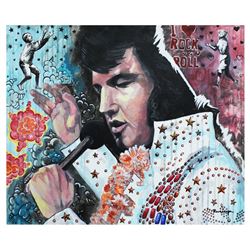 Nastya Rovenskaya- Original Oil on Canvas "Elvis Show"