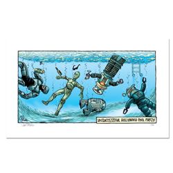 Bizarro! "Pool Party" Numbered Limited Edition Hand Signed by creator Dan Piraro; Letter of Authenti