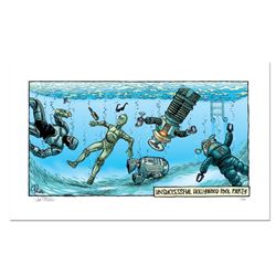 Bizarro! "Pool Party" Numbered Limited Edition Hand Signed by creator Dan Piraro; Letter of Authenti