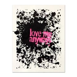 Padhia Avocado, "Love Me Anyways" Hand Painted Unique Variation Silkscreen, Numbered 10/12 and Hand