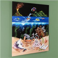"Sand Bar 2" Mural Limited Edition Hand-Embellished Giclee on Canvas (42" x 53") by Michael Godard,