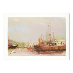 Pino (1931-2010), "At The Dock" Limited Edition on Canvas, Numbered and Hand Signed with Certificate