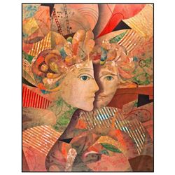 Yankel Ginzburg, "Lovers" Hand Signed Limited Edition Serigraph with Letter of Authenticity.