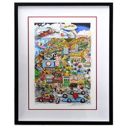 Charles Fazzino- 3D Construction Silkscreen Serigraph "Looneywood"