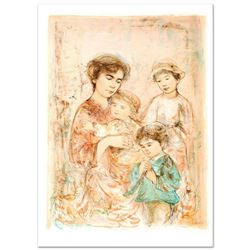 "Lotte and Her Children" Limited Edition Lithograph (27" x 37.5") by Edna Hibel (1917-2014), Numbere