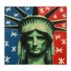 Steve Kaufman (1960-2010), "Liberty Head" Hand Unique Variation Edition Hand Pulled Silkscreen on Ca