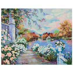 Zina Roitman, "Lac Fleuri" Limited Edition Serigraph on Canvas Board, Numbered and Hand Signed by th