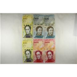 6 PIECES 2017 CRISP UNC VENEZUELA CURRENCY