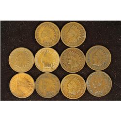 10 ASSORTED 1900'S INDIAN HEAD CENTS