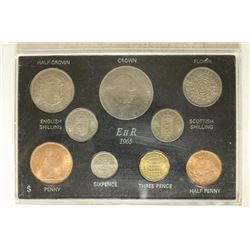 1965 UNITED KINGDOM UNC SET 9 COINS FROM