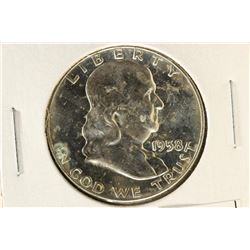 1958-D FRANKLIN HALF DOLLAR BRILLIANT UNC