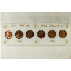 US WAR TIME SHELL CASE CENTS SET 1944-P/D/S AND