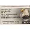Image 3 : 2016 AMERICAN SILVER EAGLE NGC MS70 1ST RELEASES